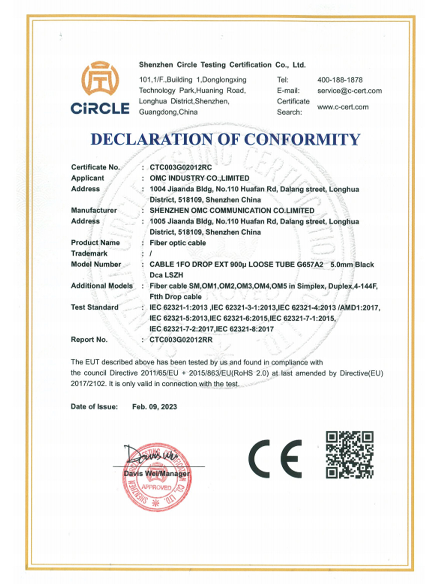 FO cable-CE