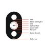 2-12F Flat Drop cable 4.0x6.0mm- Loose tube