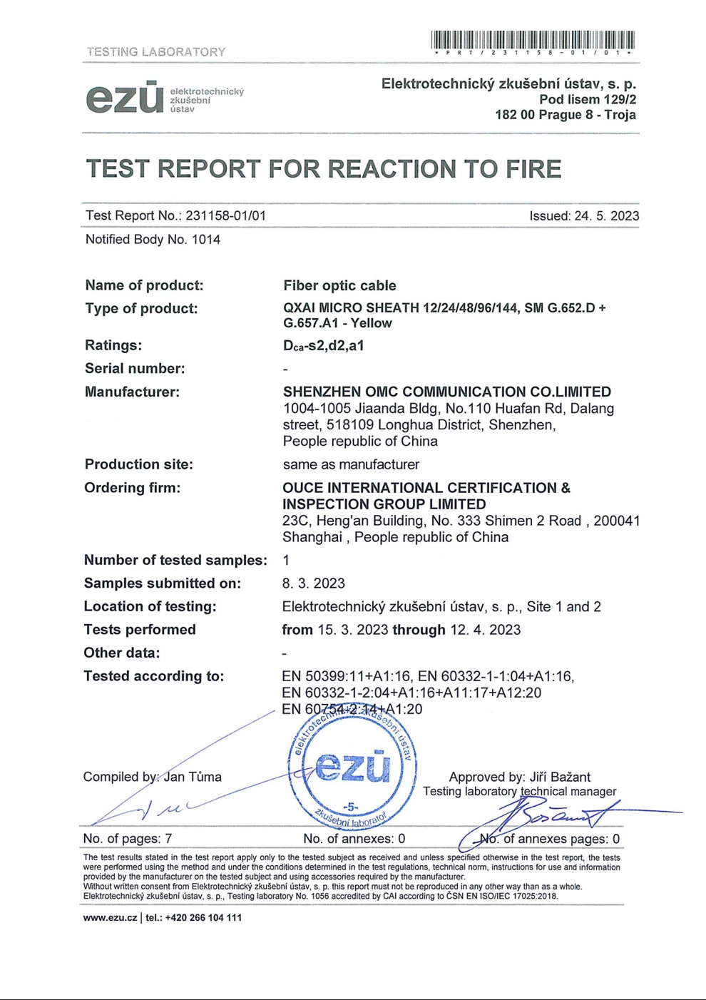 微簇缆dca认证 Omc