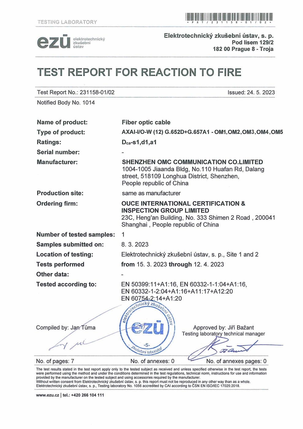 束状 0.9 Dca认证 Omc